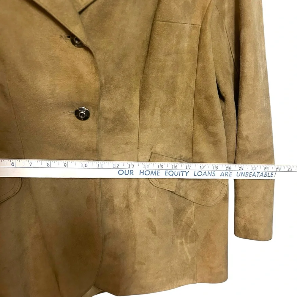 Vintage Aleksanders of Norway 70s M-L suede button jacket collar western boho - Picture 4 of 13